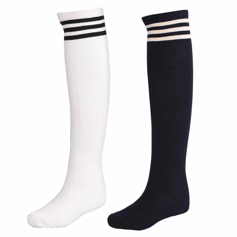 girls white knee length socks