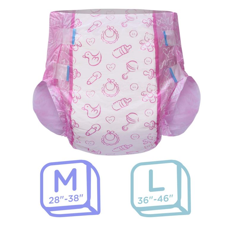 Nursery Pink Printed Adult Brief Diapers - LittleForBig Cute & Sexy ...