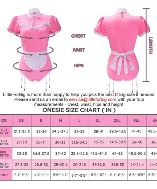 Maid Suit Onesie-Pink - LittleForBig Cute & Sexy Products