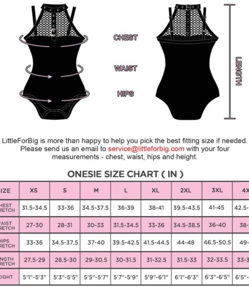 Leashed & Collared Goth Black Bodysuit - LittleForBig Cute & Sexy Products